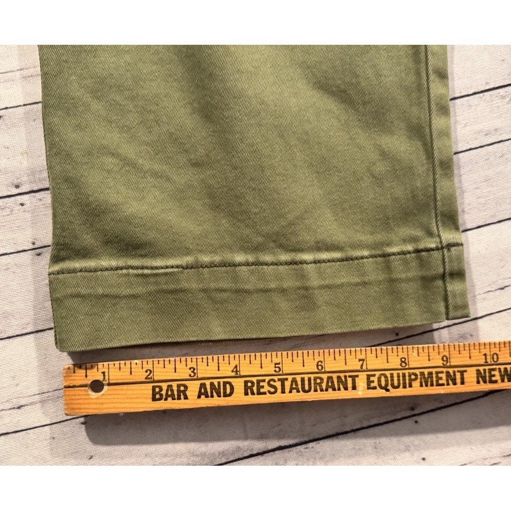 Flamingals Womens Denim Jean Sz M Army Green Cargo Pant Barrel Wide Leg NEW NWT - Picture 8 of 13